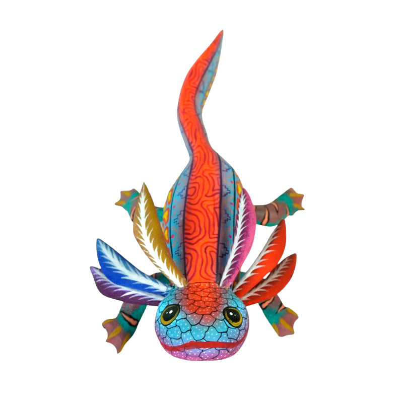 Carlos Blas: Colorful Axolotl Alebrije