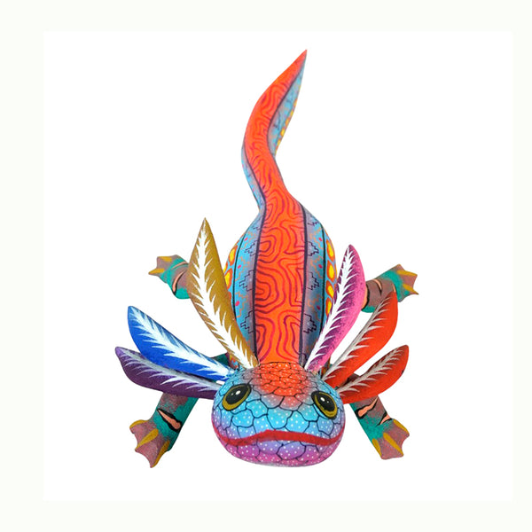 Carlos Blas: Colorful Axolotl Alebrije