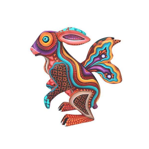 Carolina Sandoval & Kengi: Winged Rabbit Woodcarving