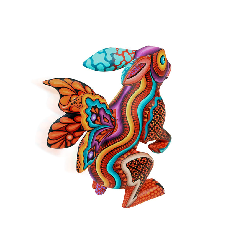 Carolina Sandoval & Kengi: Winged Rabbit Woodcarving | Sandia Folk