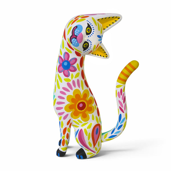 Luis Pablo: Flower Cat Alebrije Woodcarving