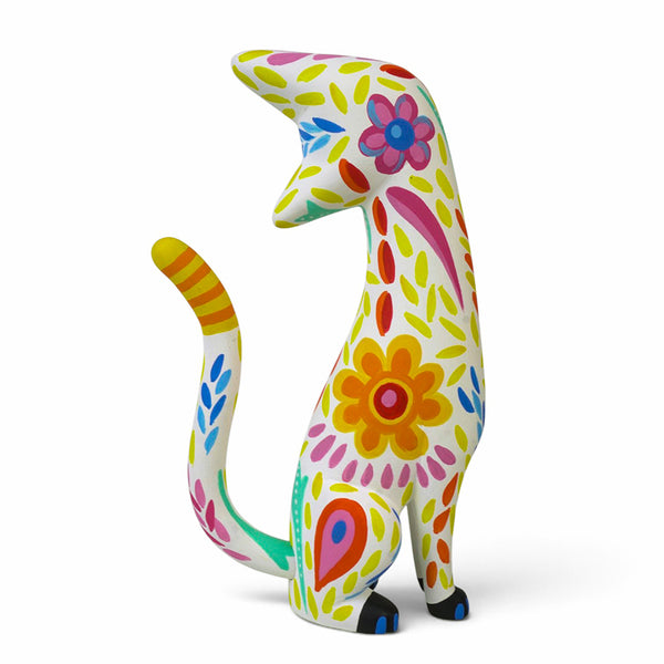 Luis Pablo: Flower Cat Alebrije Woodcarving