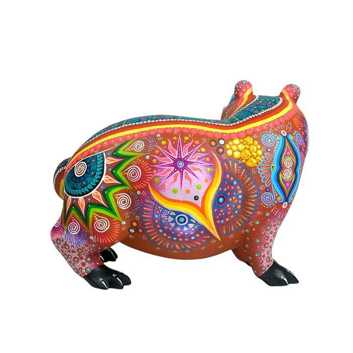 Vibrant authentic Alebrije woodcarving handmade in Oaxaca