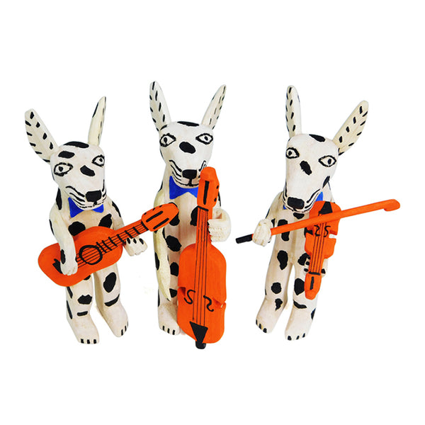 Placido Santiago: Dalmatian Trio Woodcarving