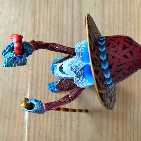 Dante Cruz: Day of the Dead Farmer Woodcarving