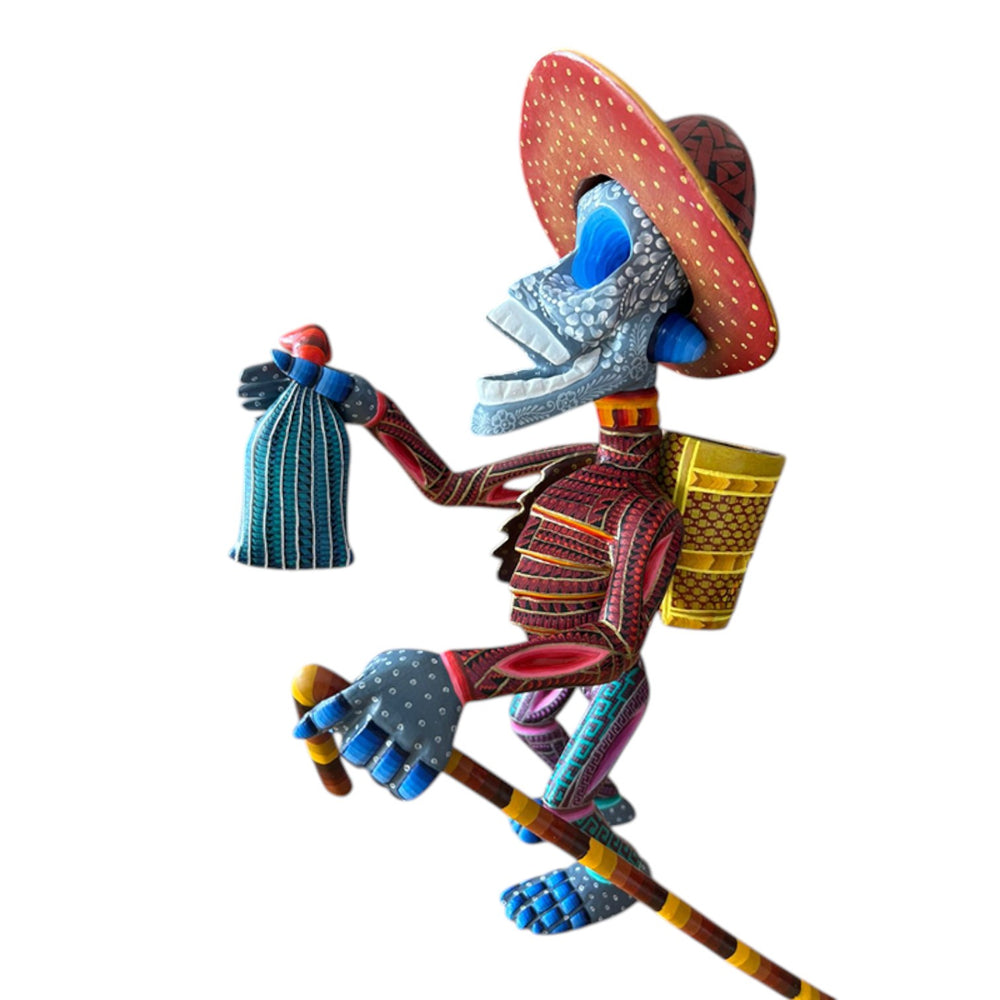 Dante Cruz: Day of the Dead Farmer Woodcarving