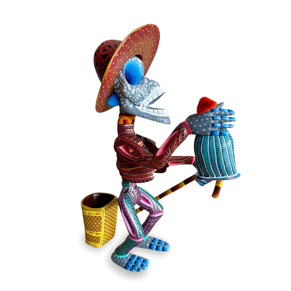 Dante Cruz: Day of the Dead Farmer Woodcarving