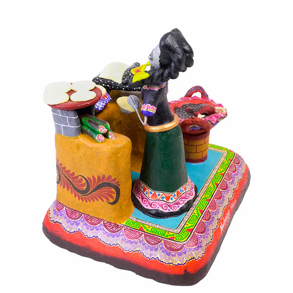 Saul Montesinos: Preparing Mole, Day of the Dead Ceramic Scene
