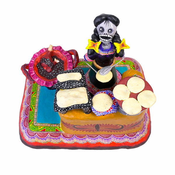 Saul Montesinos: Preparing Mole, Day of the Dead Ceramic Scene