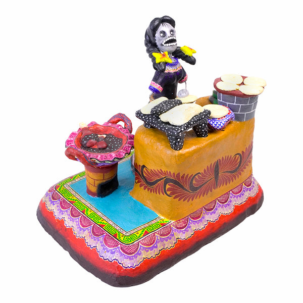 Saul Montesinos: Preparing Mole, Day of the Dead Ceramic Scene