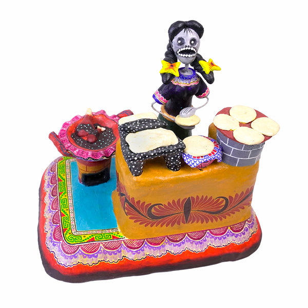 Saul Montesinos: Preparing Mole, Day of the Dead Ceramic Scene