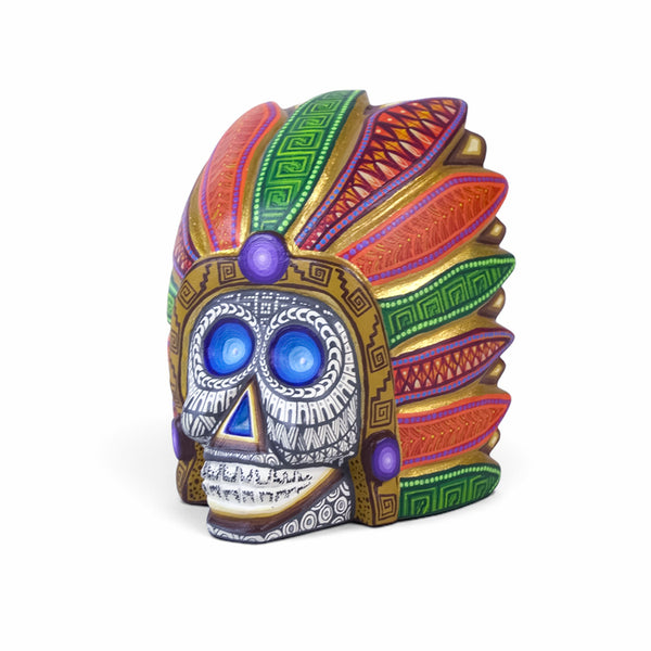 Jorge Ortega: Day fo the Dead Emperor Skull Woodcarving