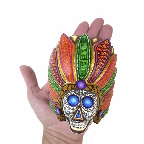 Jorge Ortega: Day fo the Dead Emperor Skull Woodcarving