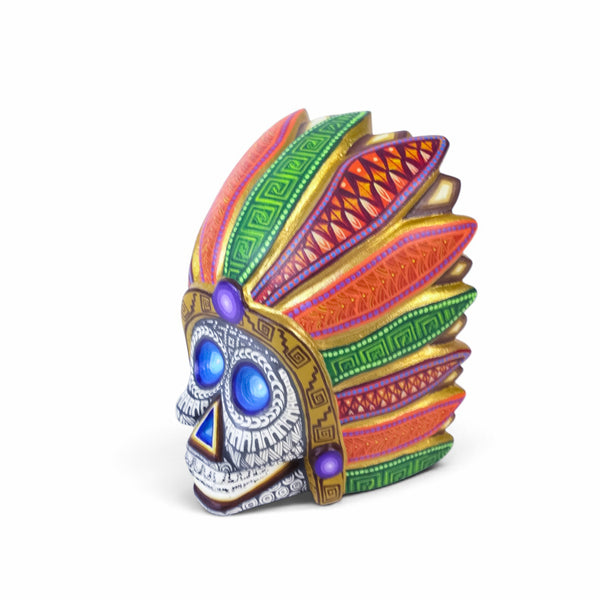 Jorge Ortega: Day fo the Dead Emperor Skull Woodcarving