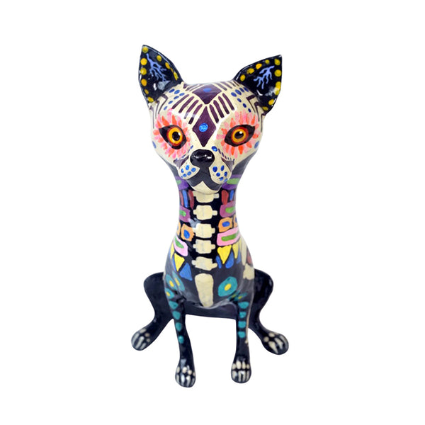Paper Mache: Day of the Dead Skeleton Dog  Figurine