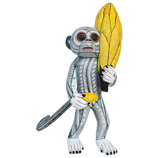 Diego Ramirez: Monkey with Bananas Woodcarving