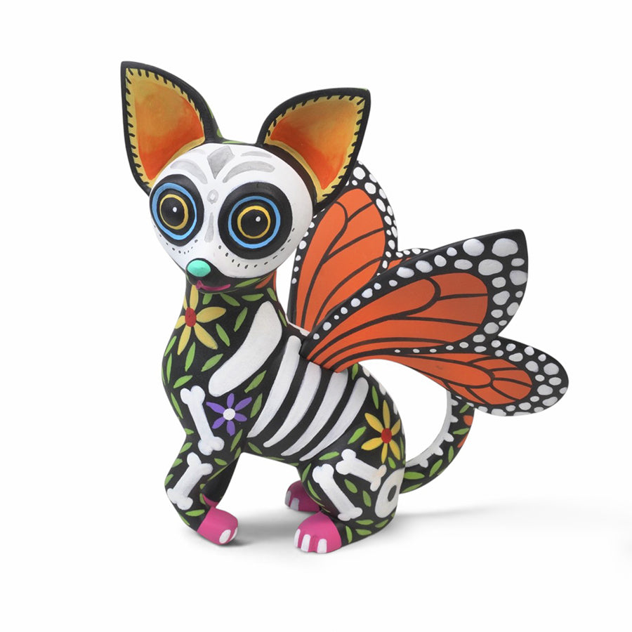 Luis Pablo: Dog with Butterfliy Wings Alebrije Woodcarving