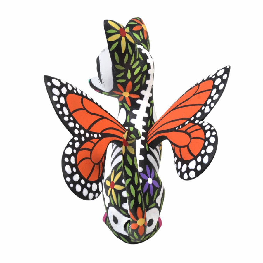 Luis Pablo: Dog with Butterfliy Wings Alebrije Woodcarving