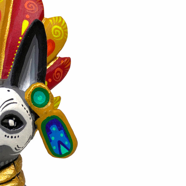 Jorge Ortega: Day of the Dead Emperor Dog Alebrije Woodcarving