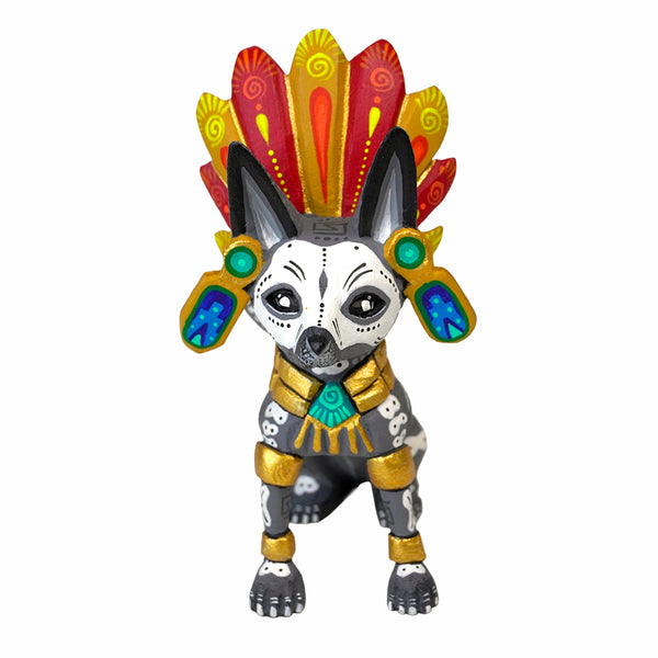 Jorge Ortega: Day of the Dead Emperor Dog Alebrije Woodcarving