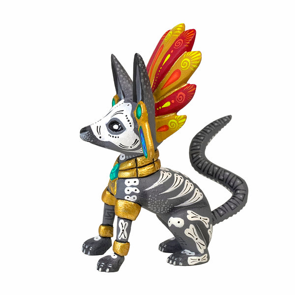 Jorge Ortega: Day of the Dead Emperor Dog Alebrije Woodcarving