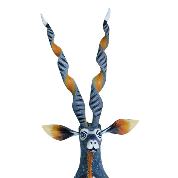 Eleazar Morales: Kudu Antelope Woodcarving