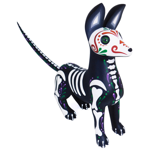 Fabiola Carmona:  Skeleton Dog Day of the Dead Woodcarving