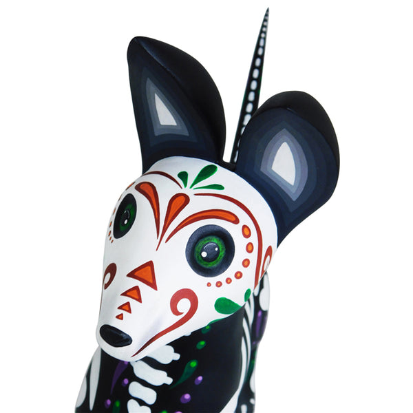 Fabiola Carmona:  Skeleton Dog Day of the Dead Woodcarving