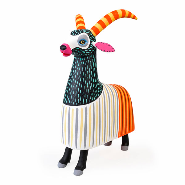 Luis Pablo: Stylized Striped Goat Alebrije