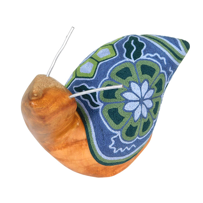 Huichol: Yarn Flowers Snail