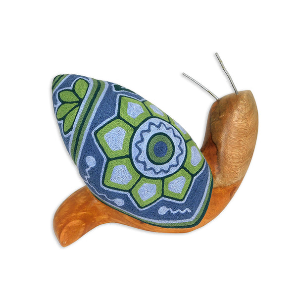 Huichol: Yarn Flowers Snail