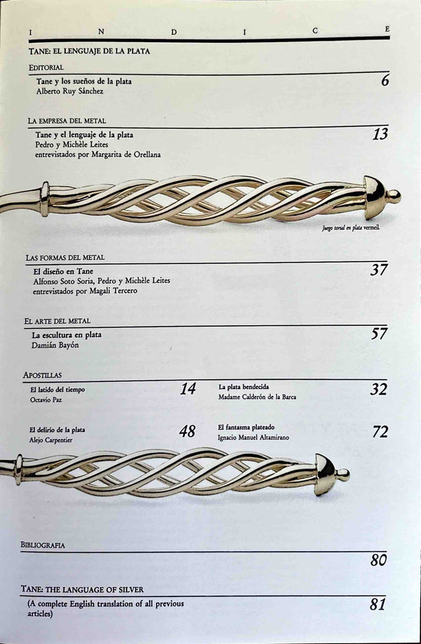 Artes de Mexico Tane El Lenguaje de la Plata Bilingual Edition