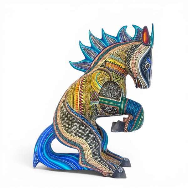 Manuel Cruz: Fire Horse Woodcarving