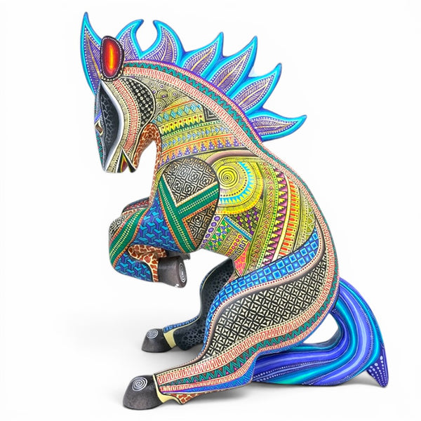 Manuel Cruz: Fire Horse Woodcarving