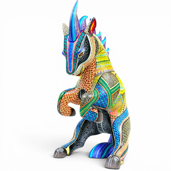 Manuel Cruz: Fire Horse Woodcarving