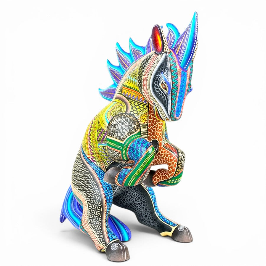 Manuel Cruz: Fire Horse Woodcarving