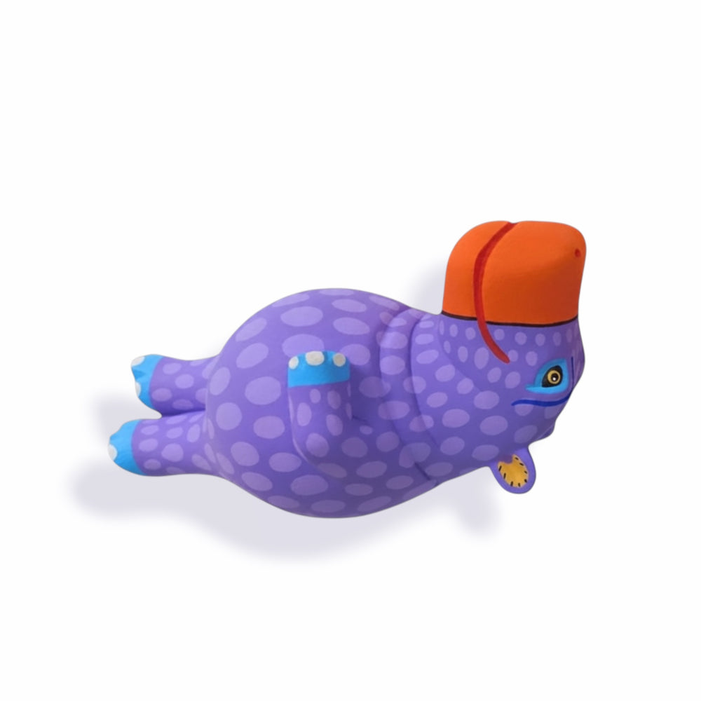 Luis Pablo: Lavender Hippo Woodcarving