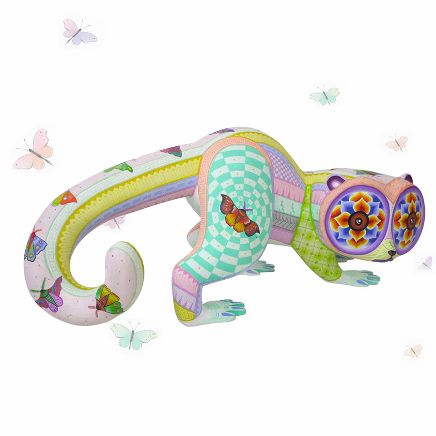 Fatima Fuentes: Butterfly Garden Lemur Woodcarving
