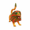 Lion figurine handcrafted from copal wood in Oaxaca Mexico