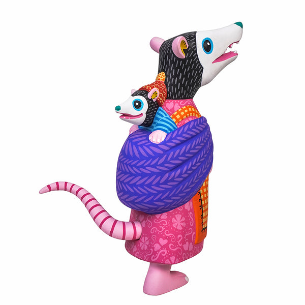 Luis Pablo: Opossum & Baby Woodcarving