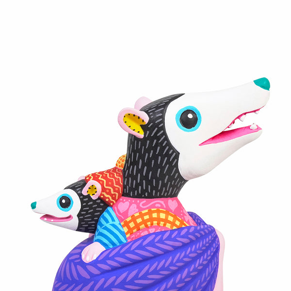 Luis Pablo: Opossum & Baby Woodcarving