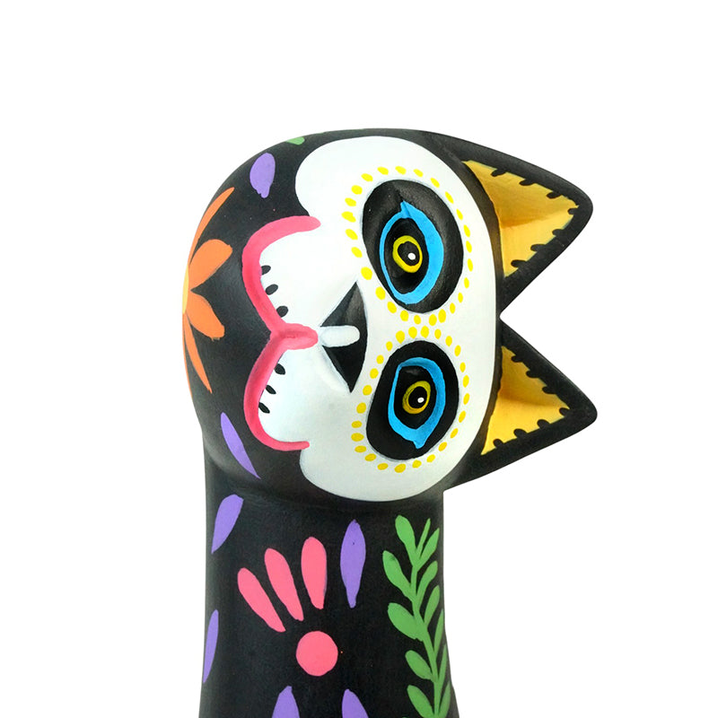 Luis Pablo: Day of the Dead Cat Wood Figurine