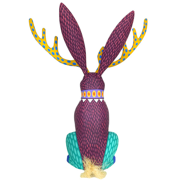 Luis Pablo: Tall Mythical Jackalope Woodcarving