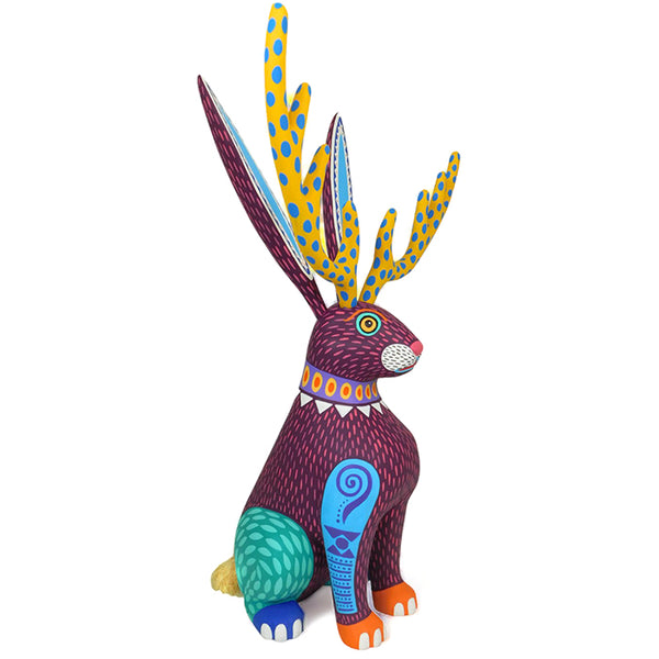 Luis Pablo: Tall Mythical Jackalope Woodcarving