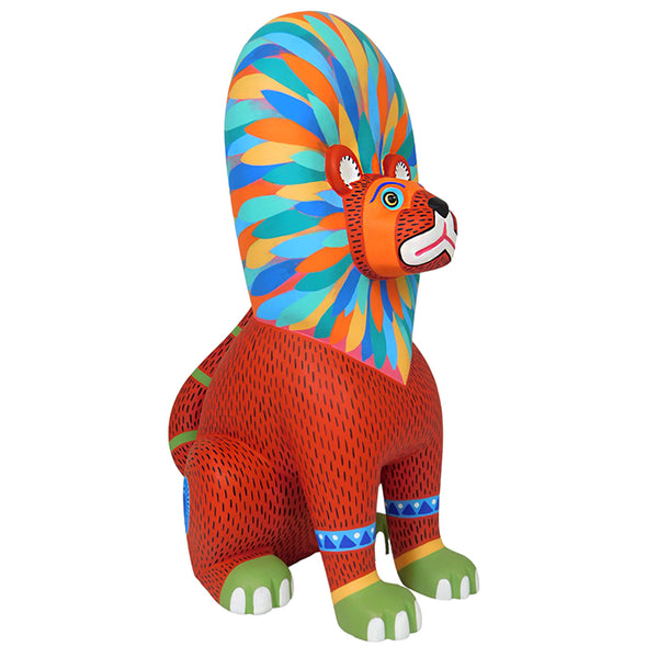 Luis Pablo: Tall Fiesta Lion Woodcarving