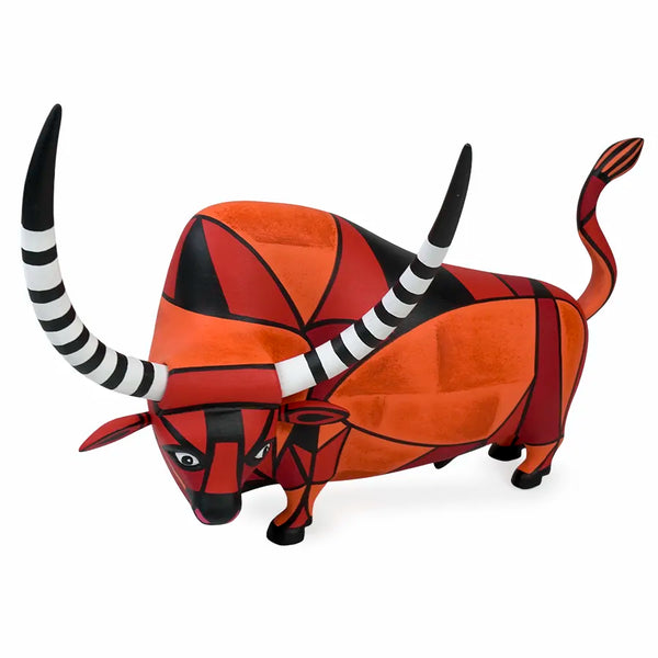 Luis Pablo: Mondrian Longhorn Bull Woodcarving