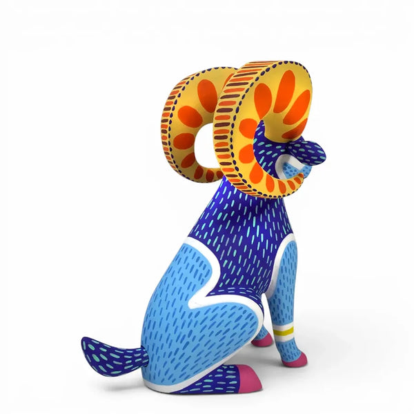 Luis Pablo: Confident Ram Woodcarving