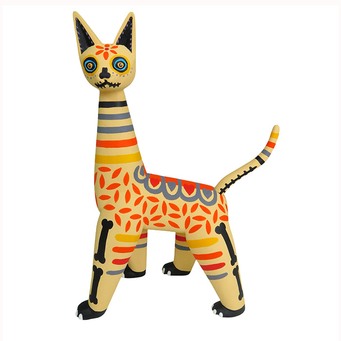 Luis Pablo: Creme Day of the Dead Cat Woodcarving (LYWY)