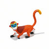 Colorful monkey woodcarving figure on a white background
