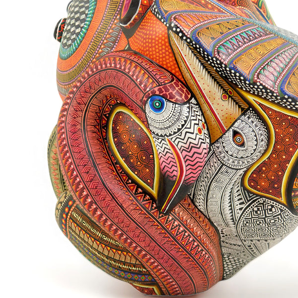 Manuel Cruz: Masterpiece Heart of Oaxaca Birds Sculpture